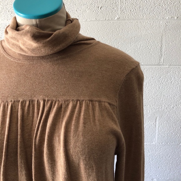 ShuShu tan high neck sweater dress sz: L - Picture 2 of 6